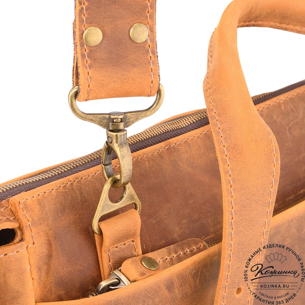  Кожаная деловая сумка "Франклин" (рыжий крейзи)